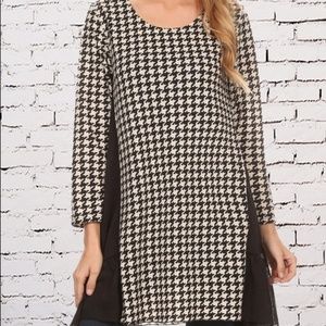 Paisley vine tunic dress houndstooth lace